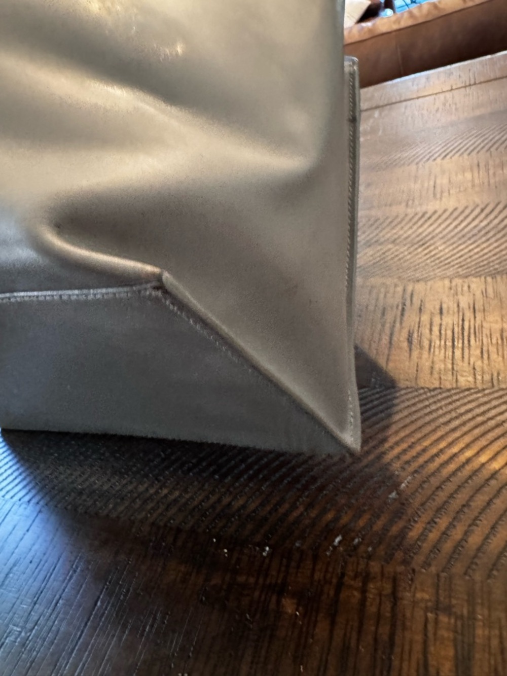 Furla gray Italian leather tote bag gold hardware - Picture 10 of 17